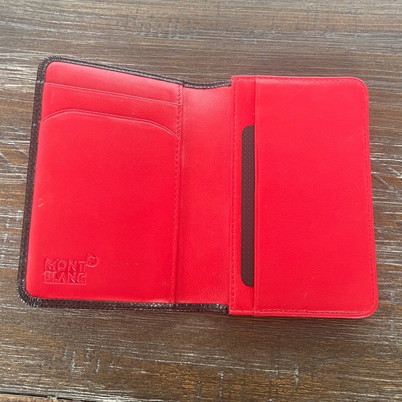 NIB Mont Blonc Boheme Leather Card Holder Black Red 9592 Made in Germany - Picture 5 of 9